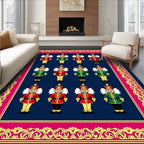 Red Green Nutcracker Soldiers Border Rug