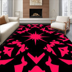 Bright Pink Starburst Kaleidoscope Rug