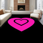 Pink Double Heart Contemporary Rug