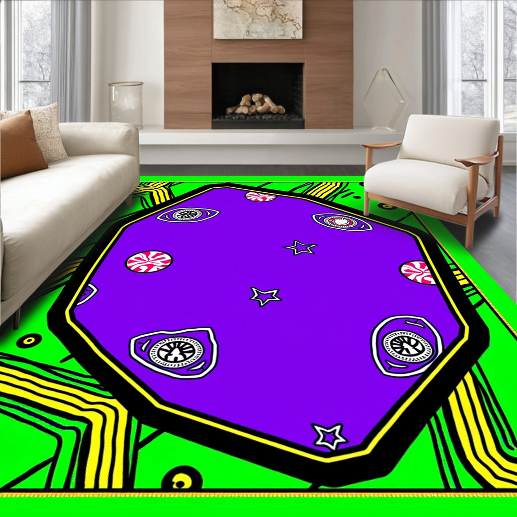 Vibrant Purple Eye Star Candy Rug