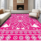 Vibrant Pink Flamingo Floral Radiance Rug