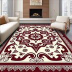 Crimson Baroque Floral Medallion Rug