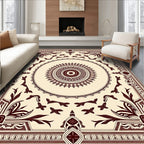 Deep Burgundy Classic Floral Medallion Rug