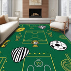 Green Yellow Sports Playfield Trophy Rug