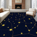 Golden Starry Celestial Night Backdrop Rug