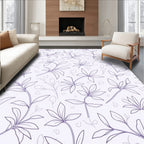 Delicate Lavender Vine Swirls Rug