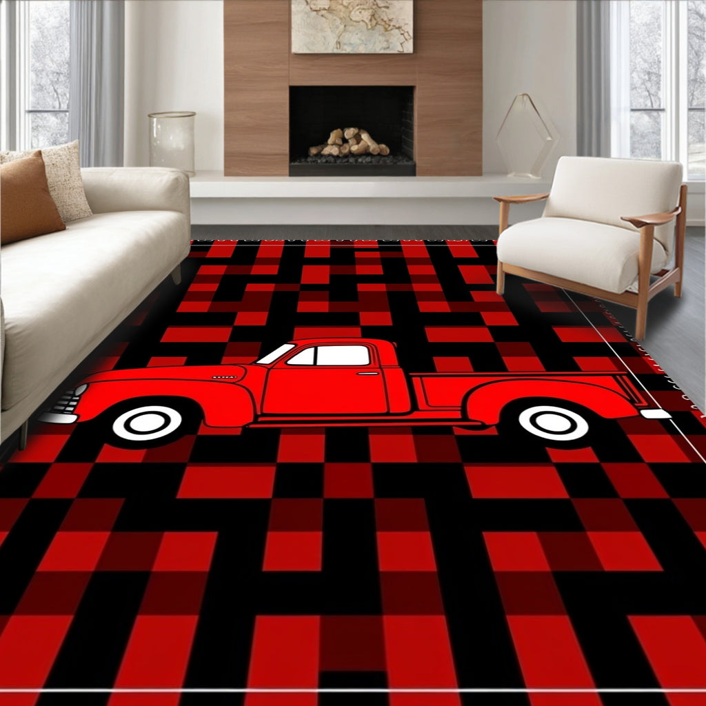 Red Buffalo Truck Rug