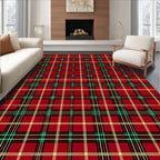 Classic Red Green Plaid Checkered Rug