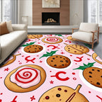 Pink Christmas Cookie Swirl Holly Rug