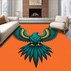 Majestic Teal Eagle With Gold Wings Rug