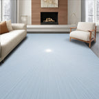 Pale Blue Sunburst Radial Lines Rug