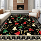 Festive Red Green Bell Garland Rug