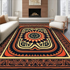 Fiery Sun Tribal Medallion Rug