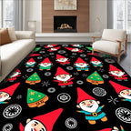 Festive Gnome Christmas Tree Collage Rug