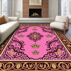 Pink Crown Baroque Flourish Rug