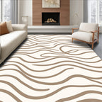 Earthy Cream Wavy Stripe Organic Rug