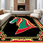 Emerald Green Unicorn Regal Frame Rug