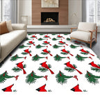 Cardinal Branch Winter Evergreen Garden Rug