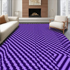 Deep Violet Chevron Textured Rug