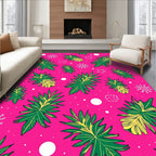 Vibrant Tropical Snowflakes Foliage Rug
