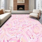 Soft Pink Swirl Abstract Flow Rug