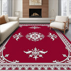 Crimson Floral Medallion Vintage Rug