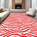 Crimson Wave Organic Lines Rug