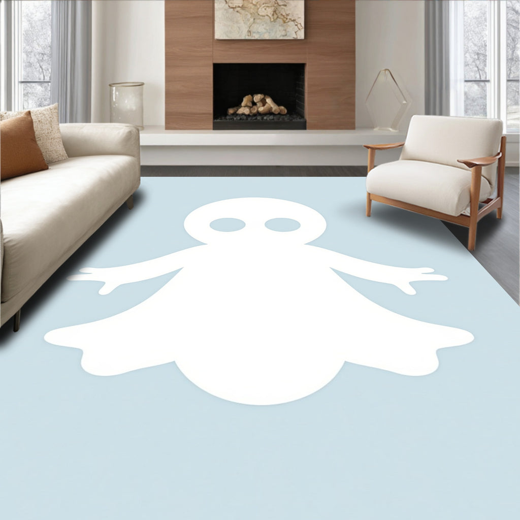 Whimsical White Ghost Sky Rug