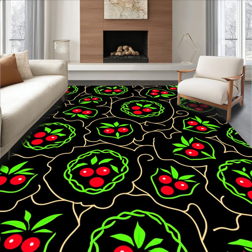 Black Berry Vine Garland Rug