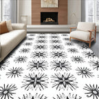 Monochrome Starburst Radial Symmetry Rug
