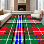 Green Red Blue Tartan Checkered Rug