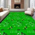 Electric Green Circuit Board Abstract Rug