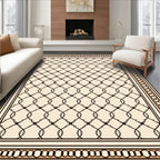 Neutral Chain Link Border Rug