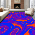 Vibrant Purple Blue Orange Swirl Rug