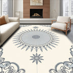 Antique Blue Sunburst Floral Medallion Rug