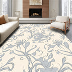 Elegant Light Blue Floral Swirl Rug