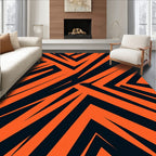 Bold Orange Jagged Lines Rug