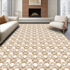 Tan Woven Lattice Medallion Rug