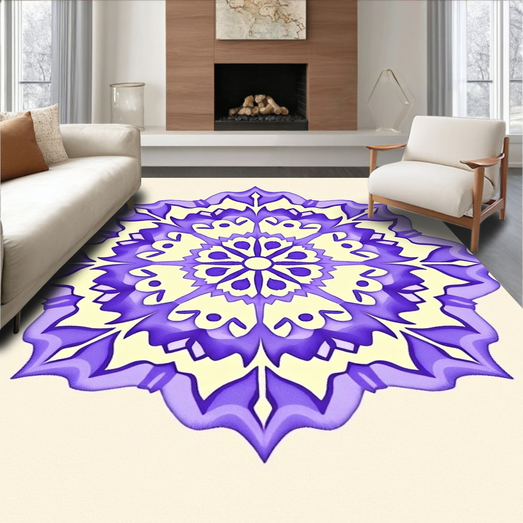 Serene Purple Mandala Floral Rug