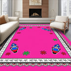 Funky Pink Lantern Flower Rug
