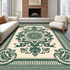 Emerald Green Vintage Medallion Scroll Rug