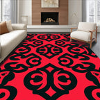 Bold Crimson Gothic Swirl Rug