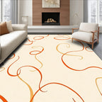 Cream and Ochre Swirl Vines Rug