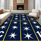Navy Blue Starburst Geometric Rug