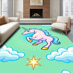 Whimsical Pink Unicorn Cloud Nine Rug