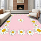 Vintage Pink Daisy Border Rug
