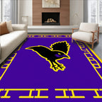 Purple Raven Yellow Border Graphic Rug