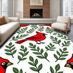 Bright Red Cardinal Foliage Repeating Rug