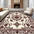 Dark Brown Classic Floral Medallion Rug