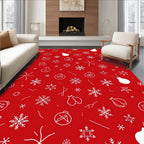 Red Snowflake Ornament Scatter Rug